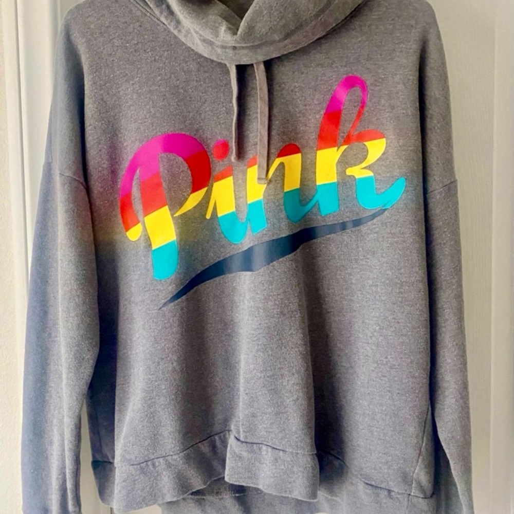 PINK Victoria's Secret Gray cowl neck sweatshirt M
